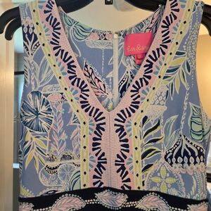 Lilly Pulitzer Women's Tropical Blue and Pink Tank Top